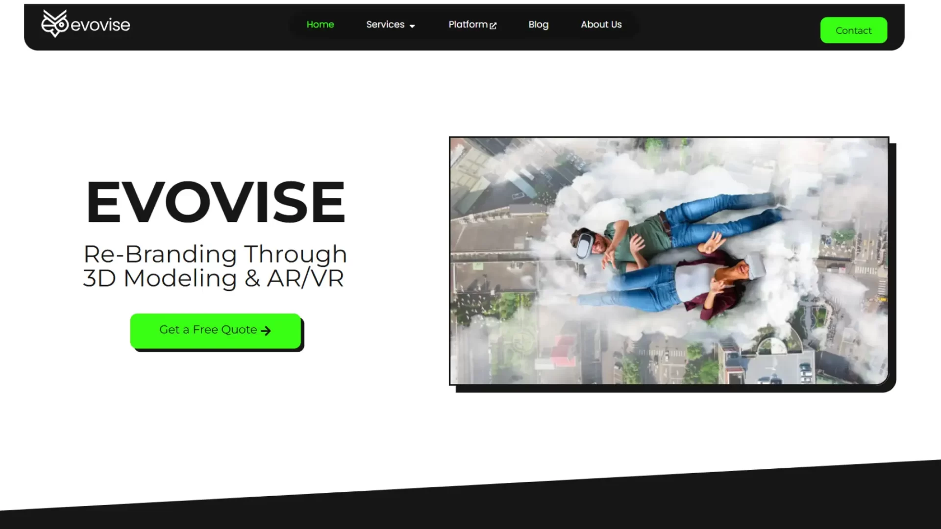 Evovise website design in Canada, Montreal | AR/VR/MR and AI company