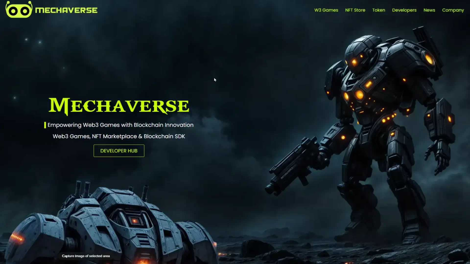 Mechaverse games website design | web3 and blockchain platform in Canada